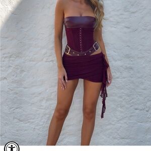Never worn! DESIREE MINI DRESS BURGUNDY - L